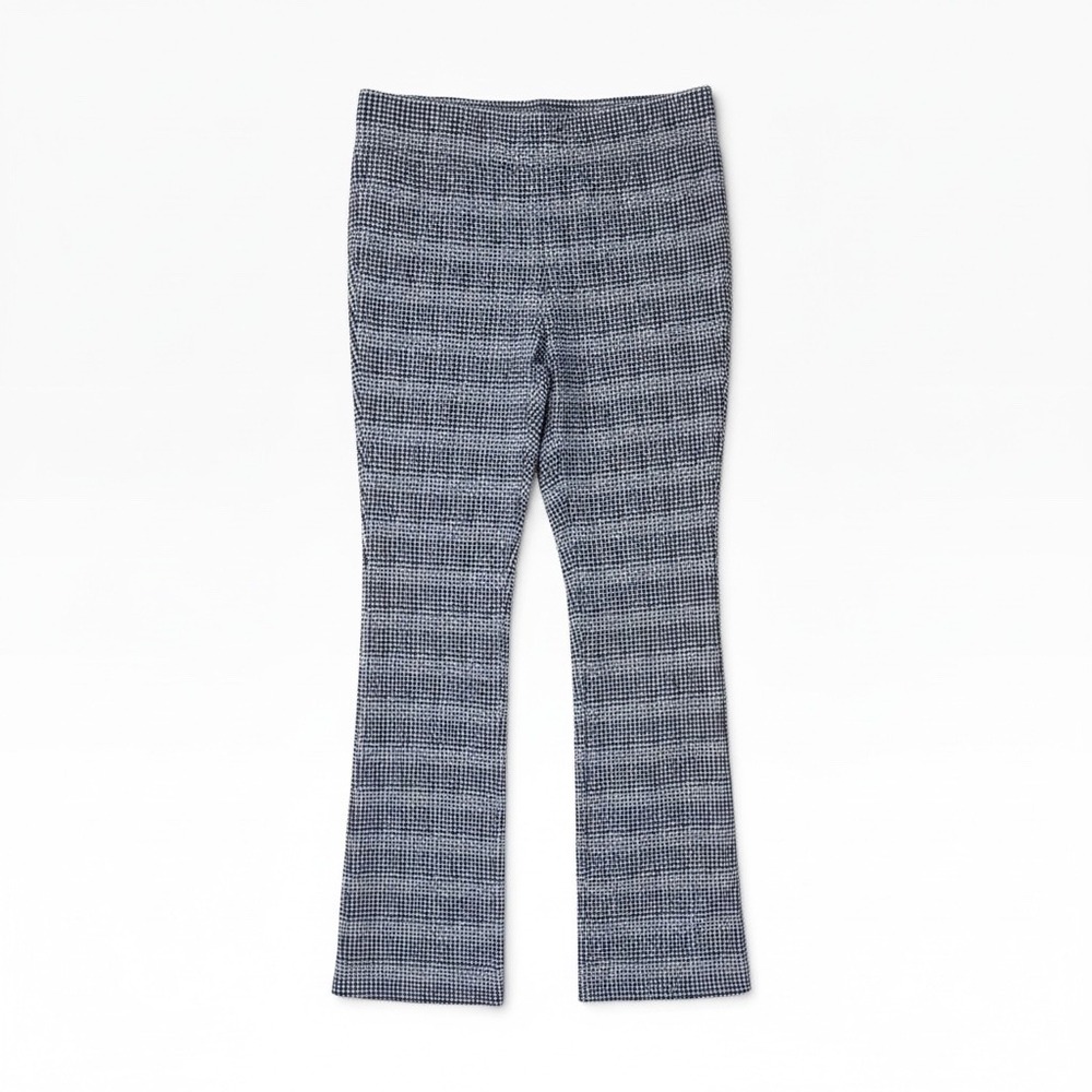 J.McLaughlin Navy White Grid Print Pull On Stretch Pants Womens Size 10